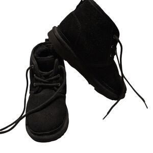 UGG Neumel II Kids Black Lace-Up Boots